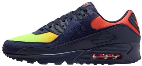 NIKE Air Max 90 Lemon Venom/Blackened Blue-Hyper Crimson 45 EU