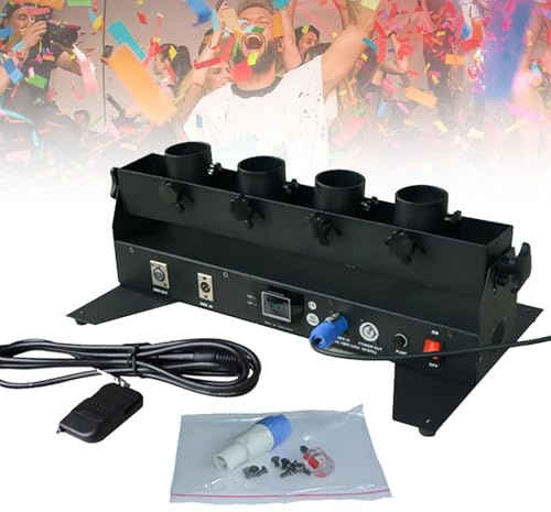 Elektrische Konfettikanonenmaschine Tragbare Konfettipistole, Professioneller 4-Schuss Konfettiwerfer für Partylichteffekt Club Bar Hochzeit Weihnachten Halloween Karneval Ostern