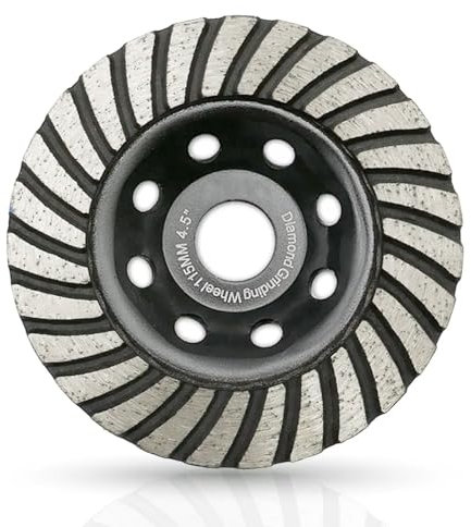 Diamond Grinding Cup Wheel 115mm / 4.5'', Stone Cutting Disc Turbo, Porcelain Cutting Disc, Concrete Grinding Wheel, Angle Grinder Discs for Marble Concrete Masonry Granite Porcelain