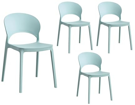 LC Garden »Vini« Gartenstühle Stapelstühle Bistrostühle Kunststoff stapelbar wetterfest (blau, 4er Set)