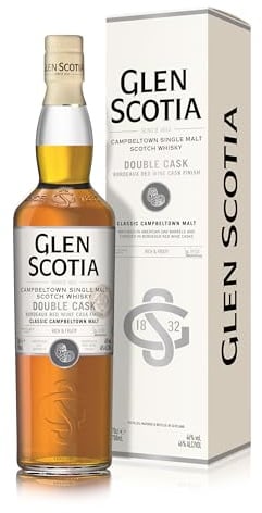Glen Scotia Double Cask Bordeaux Red Wine Finish Single Malt Whisky, 70cl (46% ABV) | Campbeltown Scotch Whisky Matured in First-Fill Bourbon & Finished in Bordeaux Casks | Rich, Fruity & Elegant