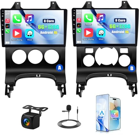 Android 15, 6 Go+128 Go 8 Cœurs GOHHDL Autoradio pour Peugeot 3008 2009-2015, écran Tactile 9 Pouces 2 DIN avec sans Fil Carplay Android Auto WiFi GPS FM/RDS Bluetooth SWC + AHD Caméra arrière + Mic