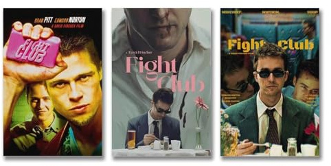 GDNWHINZL A Set Of 3 Fight Poster Club Movie Black Humor Classic Vintage Posters Für Zimmer, Ästhetische Leinwand-Wandkunst, Schlafzimmer-Dekor 08x12inch(20x30cm)-3pcs