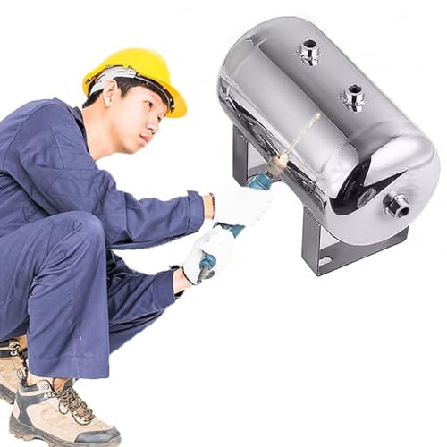 5L/ 10L/ 20L/ 30L/ 40L/ 50L Sealed High Pressure Tank, Large Capacity Air Tanks with Pressure Gauge, Stainless Steel Gas Storage Tank for Compressor(10L/2.64Gal/33x22x28.5cm)