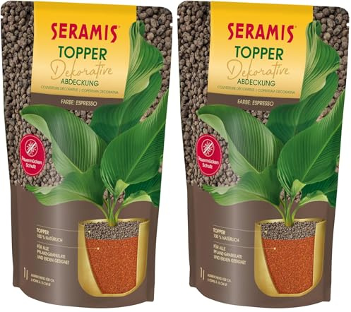 Seramis Pflanzgranulat Topper Espresso, 1l (Packung mit 2)