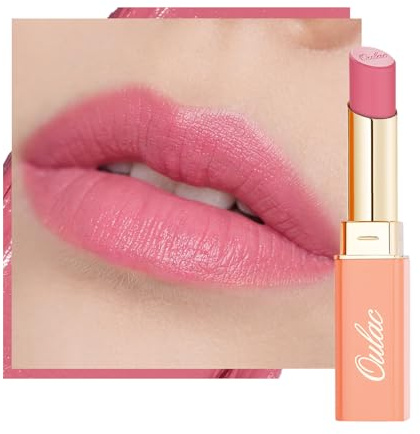 Oulac Satin Matte Rose Lipstick, Long Lasting Lipsticks for Women, High Coverage Creamy Lip Colour, Smooth Application, Hydrating & Vegan Formula Lip Makeup, 4.3g, SG21 Bombshell