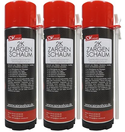 SDV Chemie 2K Zargenschaum 3x 400ml Montageschaum | Türschaum, Schnellschaum, Fensterschaum, Bauschaum