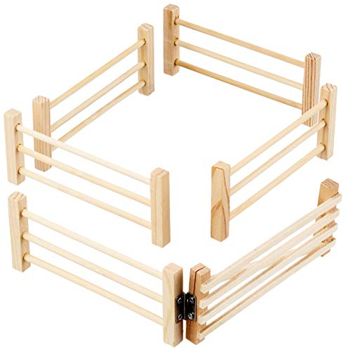 Kids Globe 610667 - Meadow Fence Scale 1:32, Matches 6-Piece Siku,Beige