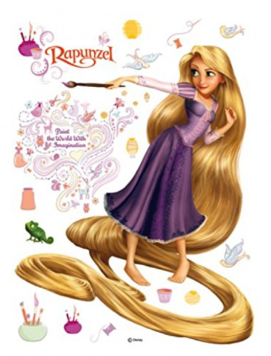 1art1 Rapunzel Paint The World Wand-Tattoo | Deko Wandaufkleber für Wohnzimmer Kinderzimmer Küche Bad Flur | Wandsticker für Tür Wand Möbel/Schrank 85x65 cm