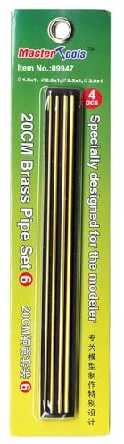 Master Tools 09947 Model Making Accessories Brass Pipe Set 6, 20 cm