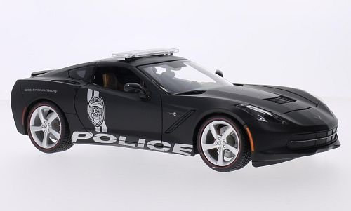 Chevrolet Corvette (C7) Stingray, matt-schwarz, Police, 2014, Modellauto, Fertigmodell, Maisto 1:18