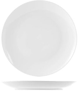 H&H Sweden Piatto Dessert/Frutta, Ceramica, Bianco, 20.5x21x3 cm