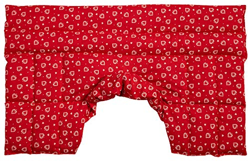 Coussin épaules et nuque avec col aux graines de groseilles - Bouillotte micro-ondes - Coussin thermique (Design: rouge avec des coeurs)