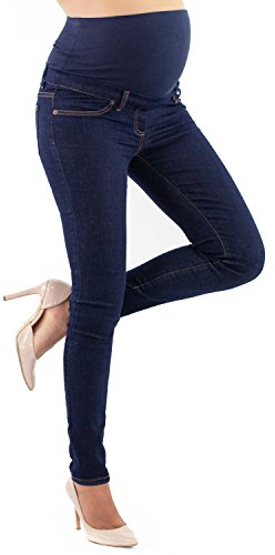 Milano - Jean Grossesse et Femme Enceinte, Coupe Slim Bandeau Haut Stretch et Confortable - Idèal Tout au Long de Votre Maternité (3XL - 48, Denim)