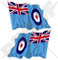 RAF Wehende Flagge Britische Königliche Luftwaffe Fähnrich UK 75mm Auto & Motorrad Aufkleber, x2 Vinyl Stickers (Links - Rechts)