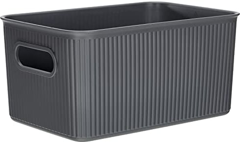 TATAY Cestino Portaoggetti Baobab, 5L di Capacita, Polipropilene, Senza BPA, Grigio, Dimensione 18,1 x 27,2 x 13 cm