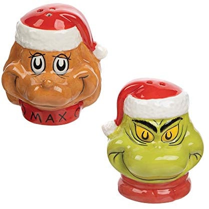Dr. Seuss Grinch Sculpted Ceramic Salt & Pepper Set