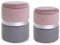 KONTE.DESIGN Set di 2 Pouf contenitore POLINA in velluto Rosa-Grigio