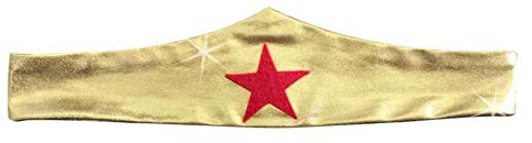 Wonder Erwachsene Diadem Stulpen Superhelden Gold Stirnband Manschetten, gold, One size