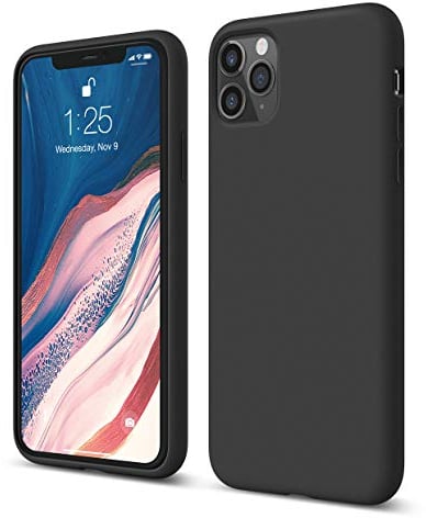 elago Silicone Liquido Custodia Cover Compatibile con iPhone 11 Pro Max Case (6.5”), Silicone Liquido Premium, Protezione Full Body : Case Antiurto 3 Strati (Nero)