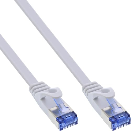 InLine 71803W Patchkabel flach, U/FTP, Cat.6A, weiß, 3m