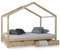 Homestyle4u 1921, Kinder Hausbett 90x200 mit Bettkasten Kinderbett mit Lattenrost Natur Holz Kiefer