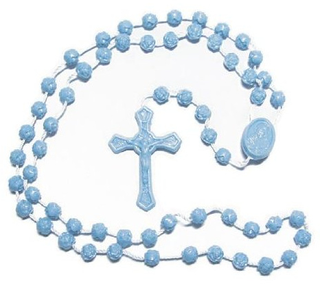 Rosenkranz aus Nylon und Kunststoff, Blau, 10 Stück