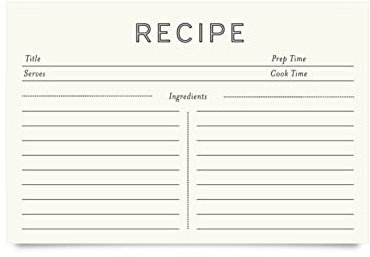 Rezeptkarten (10,2 x 15,2 cm) – Minimal (50 Stück)