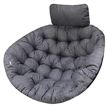 Hängesessel Kissen, Auflage für Polyrattan/Rattan Hängeschaukel, Polster, Hängekorb, Schaukel Korb, Schaukelkissen Rückenkissen in der Farbe Graphit