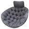Hängesessel Kissen, Auflage für Polyrattan/Rattan Hängeschaukel, Polster, Hängekorb, Schaukel Korb, Schaukelkissen Rückenkissen in der Farbe Graphit