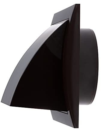 100mm Brun Grille De Ventilation En Plastique ABS - Grill D'aération avec Clapet Anti-retour et Protection contre les Intempéries