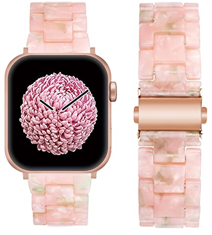 SEURE Compatibile con Cinturino Apple Watch 38mm 40mm 41mm 42mm 44mm 45mm, donne uomini Watch Bracciale colorato in resina di ricambio con fibbia in acciaio inox per Serie SE/8/7/6/5/4/3/2/1