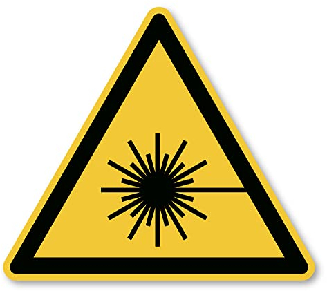 Warnung vor Laserstrahl: W004 - DIN EN ISO 7010 / ASR A1.3 - Aufkleber: 20 cm, 1 Stück