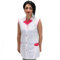 Arbeitskittel für Damen, Arme, Kasack für Arbeiter, Meister, Unternehmen, Reinigung, Schürze für Obstarbeiter, Gastronomie, Weißer Besatz Fuchsia, L