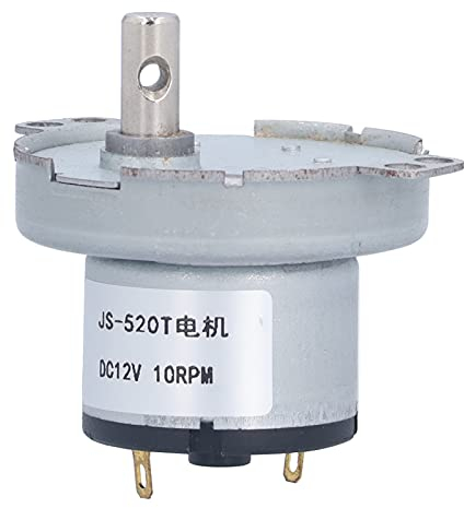 12 Volt Motor, 10RPM DC12V JS‑520T High Torque Dc Motor Reduction Geared Industrial Control Supplies for Art and Craft Lighting for Popcorn Machines