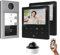 Mathfel WLAN IP Video Türsprechanlage, Unterputz-Türstation IP65, 7 Zoll Monitor, HD-Kamera 130°, Foto-/Video-Speicher, PoE-Switch, RFID, Größe: 2x4,3'' Monitor + 1x Kamera