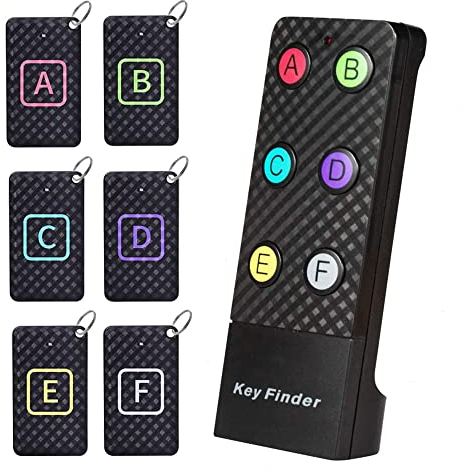 Key Finder, 6 in 1 Anti-lost Wireless Car Key Finder Remote Control Tracker Alarm Tag Keychain Wallet Smart Tracker with 6 Receivers