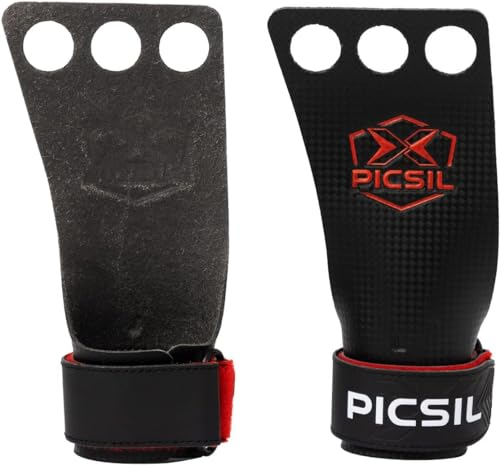 PICSIL RX Calleras para Cross Training, Carbon Grips, para Gimnasio, Box, Halterofilia, Gimnasia, Previenen Ampollas y Desgarros, Mayor Resistencia y Protección, Unisex,