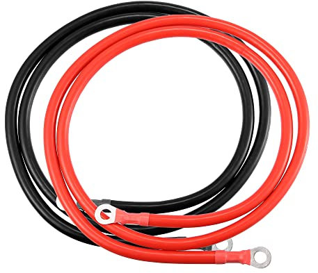 X AUTOHAUX 2pcs 2 AWG Gauge 150cm 5/16 Red Black Battery Cables for Car Truck