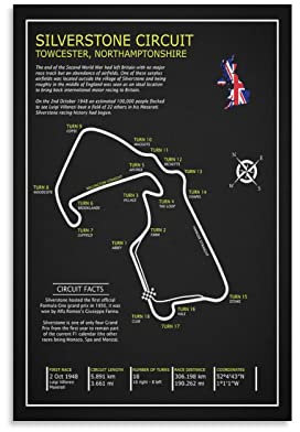 Formel 1 Runway Poster The Silverstone Circuit Home Decor Poster Wandkunst Hängende Bild Druck Dekorative Malerei Poster