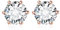 JewelryPalace 4ct Classique Boucles d'oreilles Taille Rond Solitaire Cubic Zirconia Argent 925 Femme, Plaqué Or Rose Petite Clous d'oreilles Pierre Fille, Diamant Simulé Ensemble Bijoux Mariee Mariage