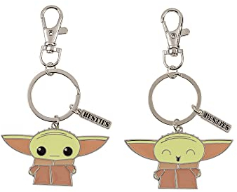 Disney Baby Yoda Ensemble de Porte-clés BFF Vert/Marron et argenté, Vert/Beige, Taille Unique