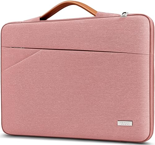 TECOOL 14 Zoll Laptop Tasche Hülle Laptoptasche für 14 Zoll Lenovo HP Dell Acer Asus Notebook Chromebook, Tasche 15,3 MacBook Air M4 M3 M2 Wasserdicht Notebooktasche Stoßfestes Schutzhülle, Rosa