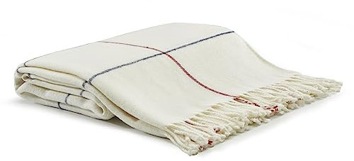 Arus Acryl-Überwurfdecke Highlands Collection, Queen-Size-Schottenkaro, Weiß, Rot, Marineblau, 152,4 x 203,2 cm