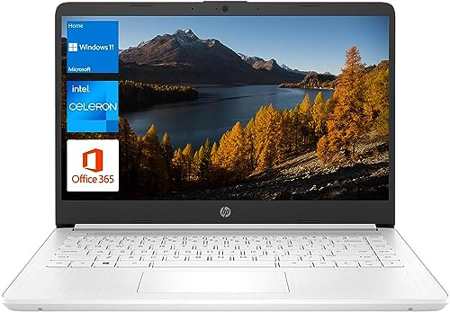 HP - Laptop para estudiantes y negocios, pantalla HD de 14 pulgadas, Intel Quad-Core N4120, 8 GB DDR4 RAM, 64 GB eMMC, 1 año de Office 365, cámara web, lector de tarjetas SD, HDMI, Wi-Fi, Windows 11