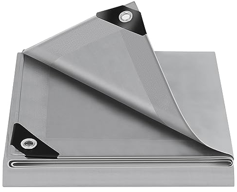 WOLTU Abdeckplane Wasserdicht 2x3 m Plane mit Ösen 140 g/m² PE Schutzplane Gewebeplane UV-beständig Wetterfest Reißfest Abdeckung für Gartenmöbel Pool Holz Auto Boot Grau