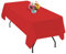 1 Packung rote Polyester-Tischdecke für 2,4 m große rechteckige Tische, 153 x 320 cm Polyester-Stoff-Tischdecke, knitterfrei, waschbar, für Hochzeit, Geburtstag, Party, Bankett-Dekoration