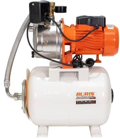 RURIS POWER FOR NATURE Surpresseur aquapower 8009S 1100W, reservoir 50l, profondeur max 25m avec ejecteur, hauteur max 55m