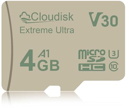 Cloudisk Carte mémoire Micro SD Extreme Ultra V30 U3 C10 A1 MicroSD Card TF (1 paquet de 4 Go)