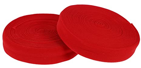 SHINEOFI 2 Rollen Elastischer Rand geflochtener Gürtel elastisches Band Stricken dehnbares elastisches Band DIY nähband Gummiband Nähzubehör Kleidung Kanten Ärmel Nylon rot